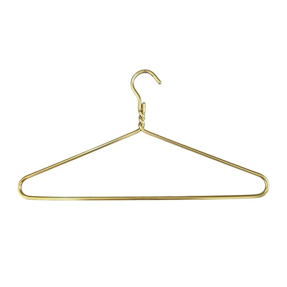 Metal Wire Clothes Hanger Gold Tone Smooth Adult Closet Organizer Storage China